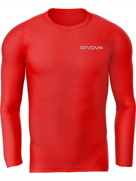 Givova Corpus 3 Maglia Intima Elastica Ανδρική Ισοθερμική Μακρυμάνικη Μπλούζα Κόκκινη