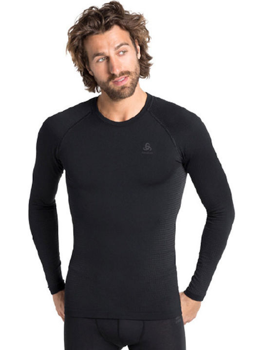 Odlo Performance Warm Eco Ανδρική Ισοθερμική Μακρυμάνικη Μπλούζα Μαύρη