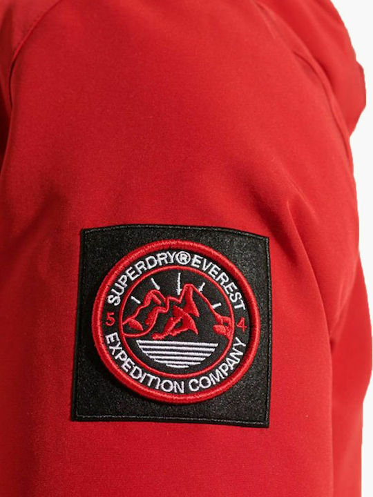 Code Everest Women's Long Parka Jacket for Winter with Detachable Hood Red