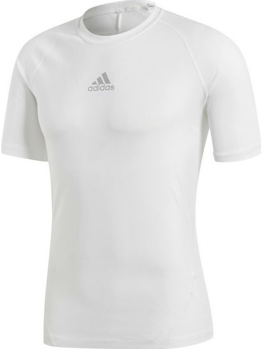 adidas Alphaskin Sport Herren Thermo Kurzarmshirt Kompression Weiß