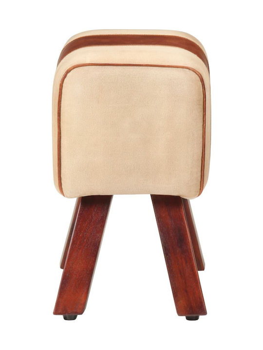 Stool For Living Room Leather Coffee 38x25x45cm