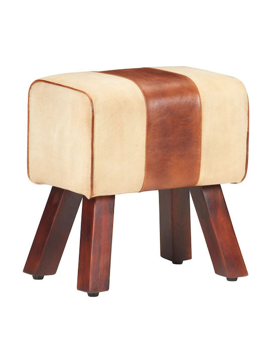 Stool For Living Room Leather Coffee 38x25x45cm