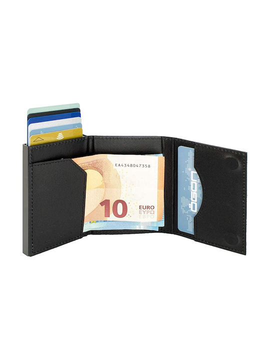 Cascade Men's Card Wallet with RFID και Slide Mechanism Black