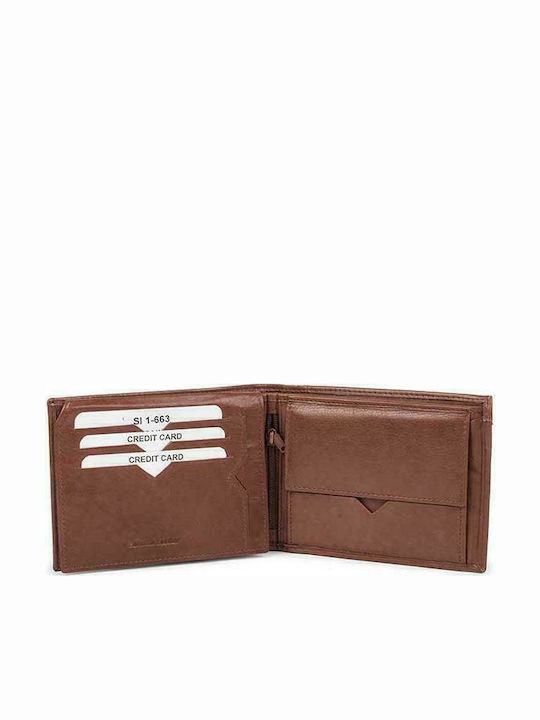 AN Leather Men's Wallet Classic Tabac Brown