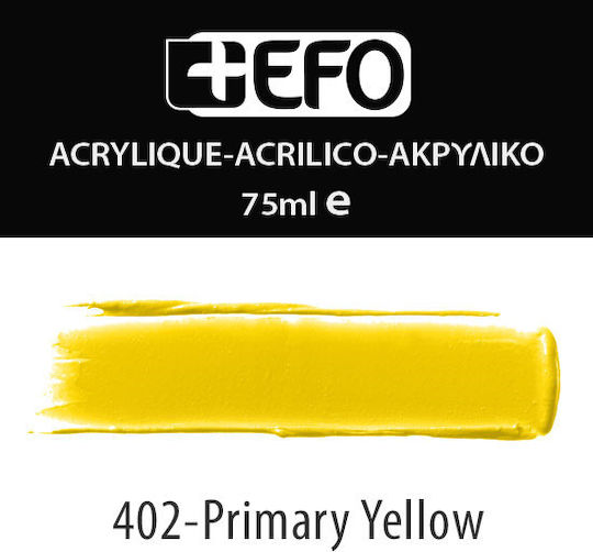 +Efo Acrylic Acrylic Paint Set in Yellow color 402 Primary Yellow 75ml 1pcs