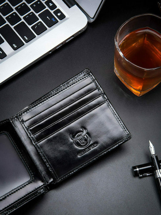 Leather Men's Wallet Classic with RFID Black