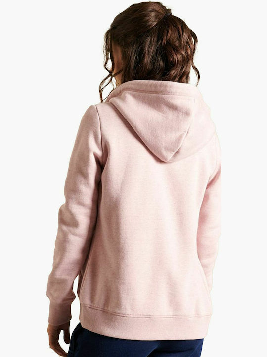 VINTAGE LOGO Long Women's Sweatshirt Jacket Hooded Soft Pink Marl