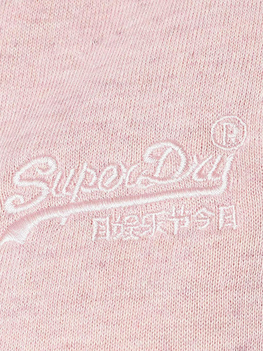 VINTAGE LOGO Long Women's Sweatshirt Jacket Hooded Soft Pink Marl