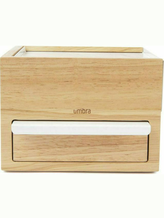 Umbra Mini Stowit Κουτί Κοσμημάτων Ξύλινο με Συρτάρι Λευκό 15x17x11cm