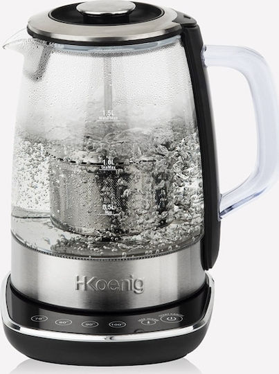 HKoenig Instant T Електрическа Кана 1.5л 2200W Сребриста