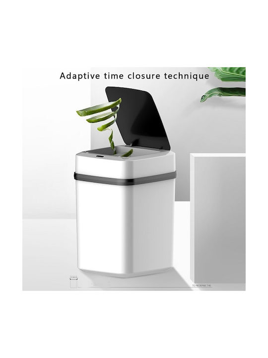 Waste Bin Waste Plastic with Photocell White 10lt 1pcs