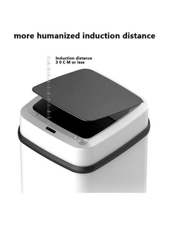 Waste Bin Waste Plastic with Photocell White 10lt 1pcs