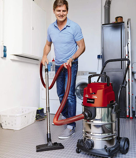 Einhell 36/30 Акумулаторна Прахосмукачка За Течности / Твърди Без Зарядно и Батерия с Пластмаса Контейнер 30лт