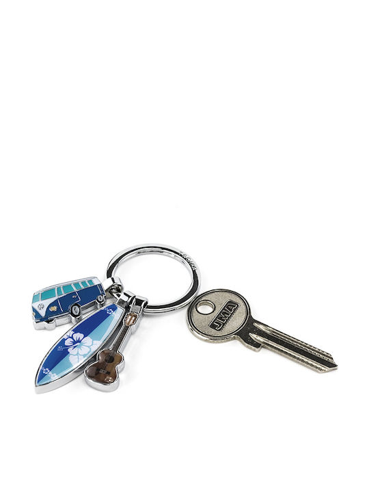 Troika Keychain Charm Surfmate T1 Metallic Silver