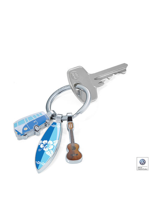 Troika Keychain Charm Surfmate T1 Metallic Silver