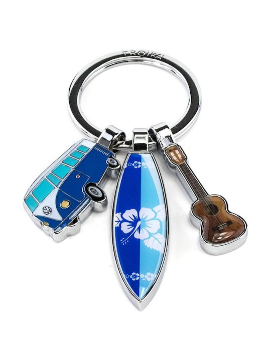 Troika Keychain Charm Surfmate T1 Metallic Silver
