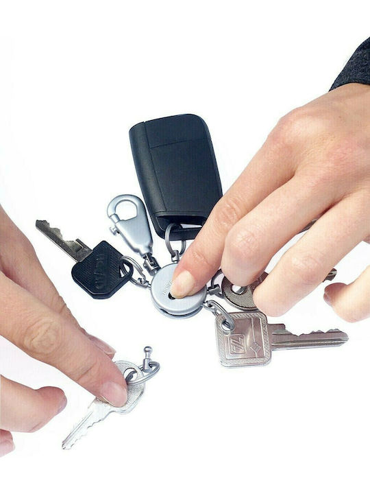 Troika Keychain Patent Metallic Silver