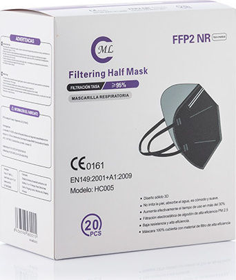 Mască de protecție FFP2 Negru FFP2/KN95 20buc