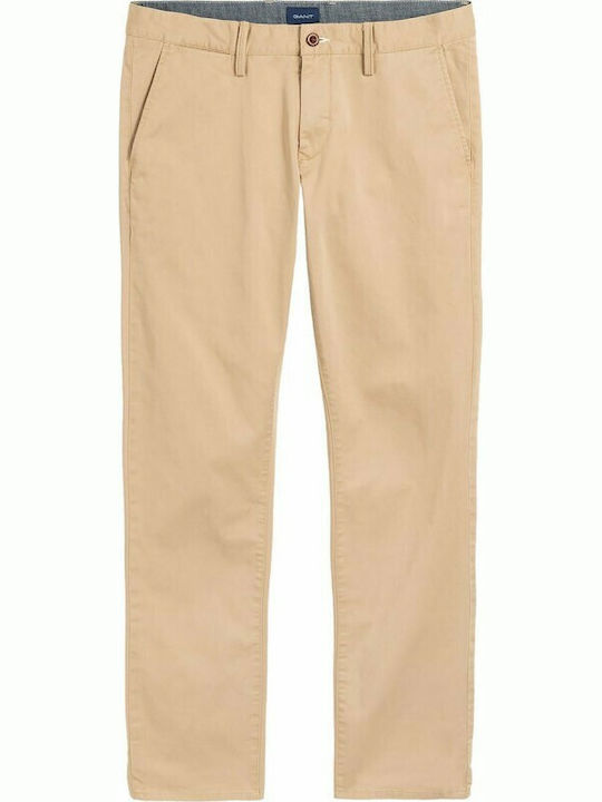 Men's Trousers Chinos Elastic Slim Fit Beige