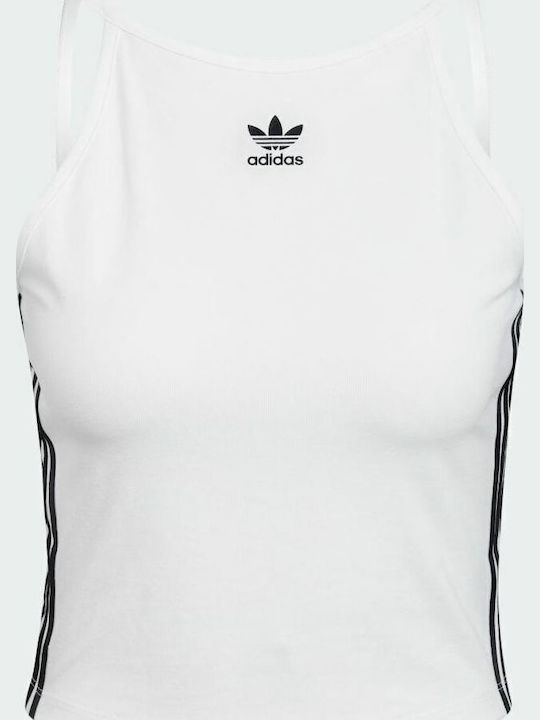 Women's Athletic Crop Top with Straps White