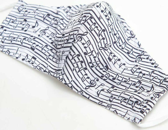 Eco Chic Face Cover White Music 1τμχ
