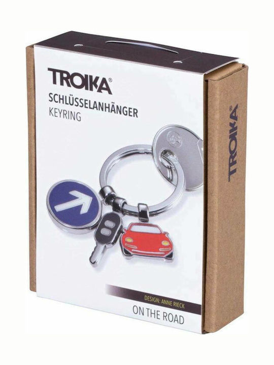 Troika Keychain Wallet On The Road Metallic Silver