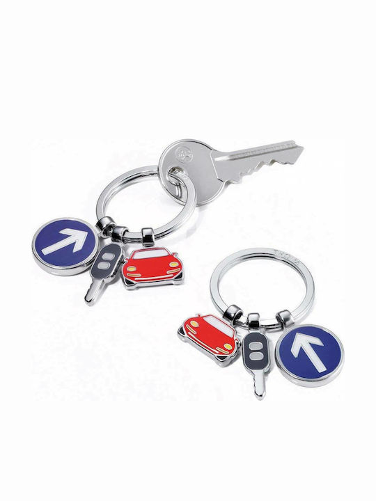 Troika Keychain Wallet On The Road Metallic Silver