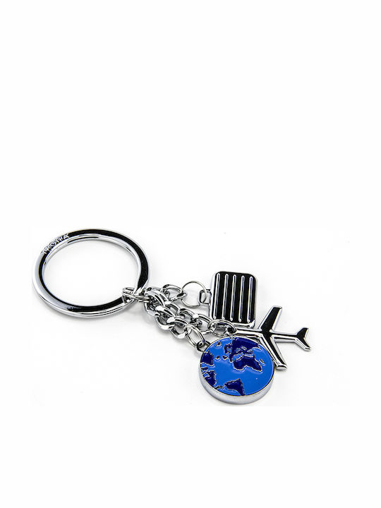 Troika Keychain Weltenbummler Metallic Blue