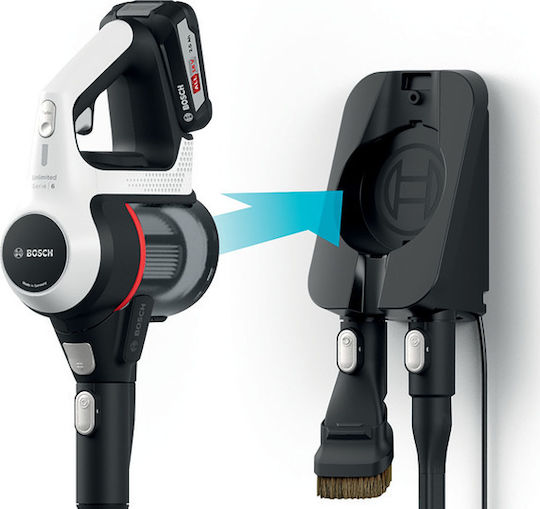 Bosch Unlimited Επαναφορτιζόμενη Σκούπα 2 σε 1 Stick & Χειρός 18V Ασημί
