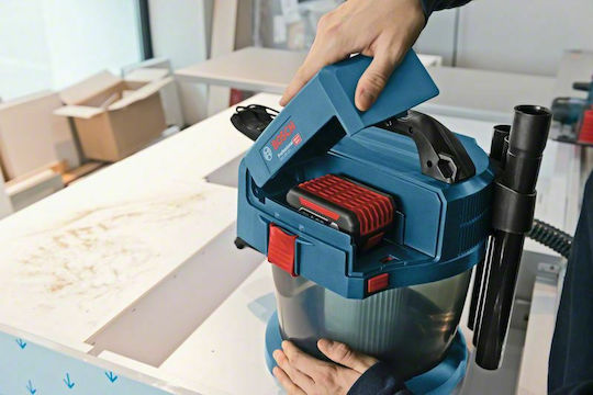 Bosch GAS 18V-10 L Professional Solo Акумулаторна Прахосмукачка За Течности / Твърди Без Зарядно и Батерия с Пластмаса Контейнер 10лт