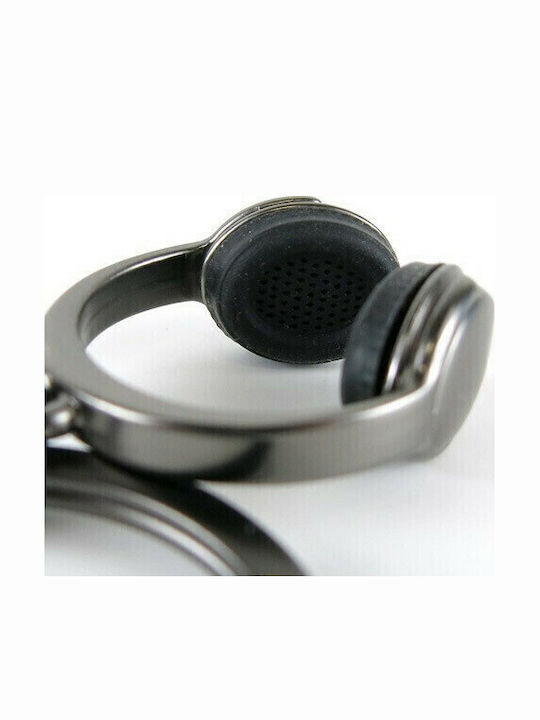 Troika Keychain Wallet Headphone Metallic Black