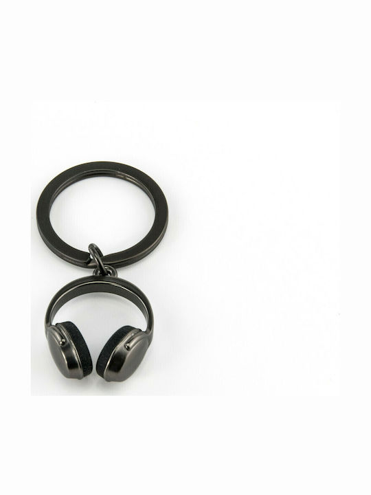 Troika Keychain Wallet Headphone Metallic Black