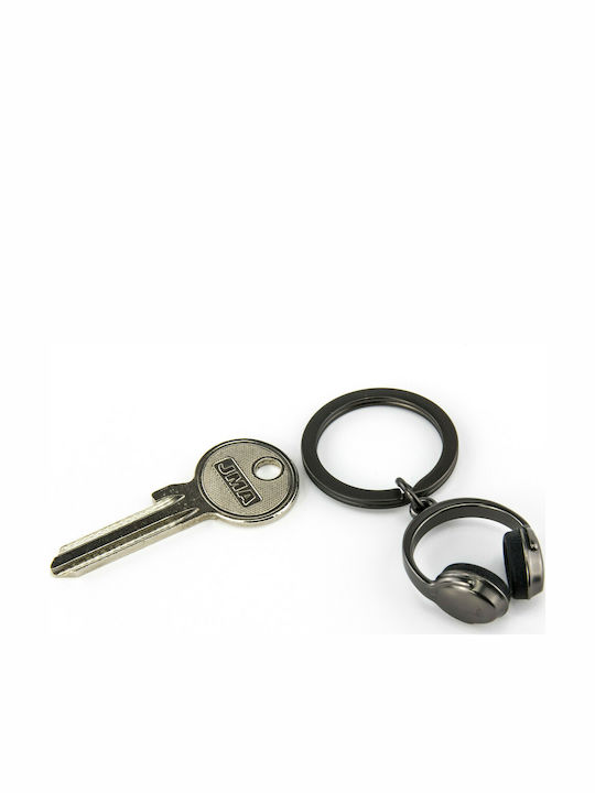Troika Keychain Wallet Headphone Metallic Black KR17-07/GM