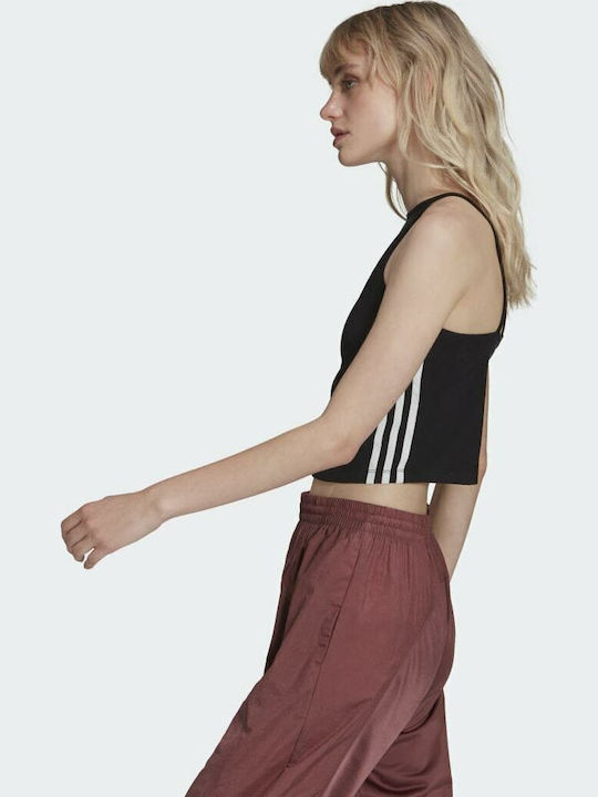 Women's Athletic Crop Top with Straps Black