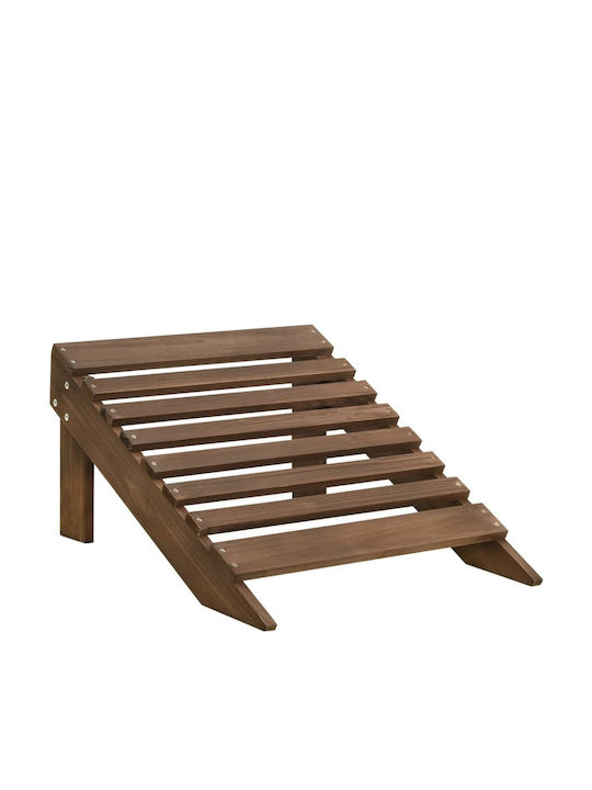 Deckchair Wooden Adirondack Brown with Table 2pcs 147.5x69.5x89.5cm.