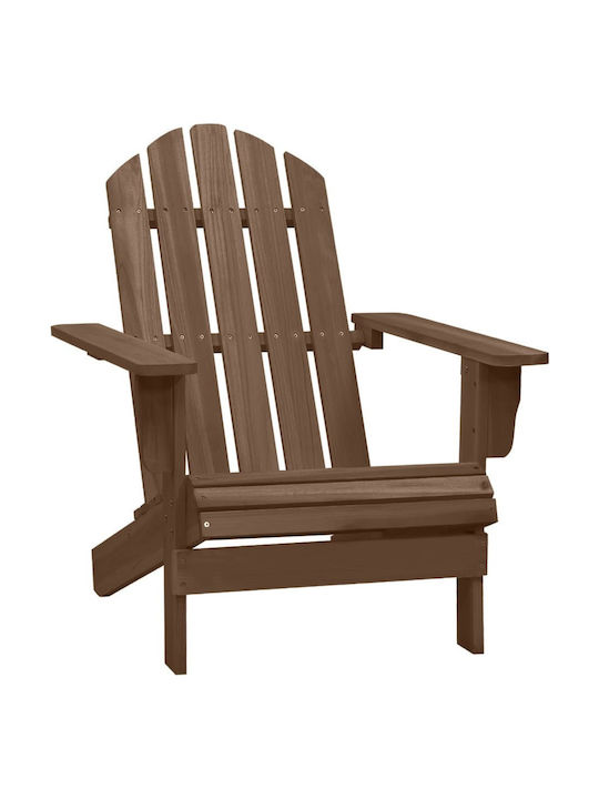 Deckchair Wooden Adirondack Brown with Table 2pcs 147.5x69.5x89.5cm.