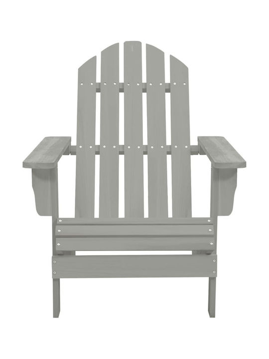 Deckchair Wooden Adirondack Gray with Table 2pcs 147.5x69.5x89.5cm.