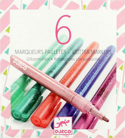 Djeco Markere cu sclipici Sclipici Markere de Desen Set 10buc