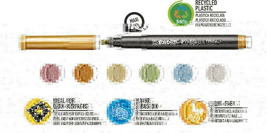 Carioca Metallic Maxi Tip Μαρκαδόροι Ζωγραφικής 6mm Χονδροί Σετ 6 χρώματα