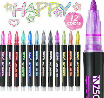 Outline Pen Markere de Desen Set 12buc