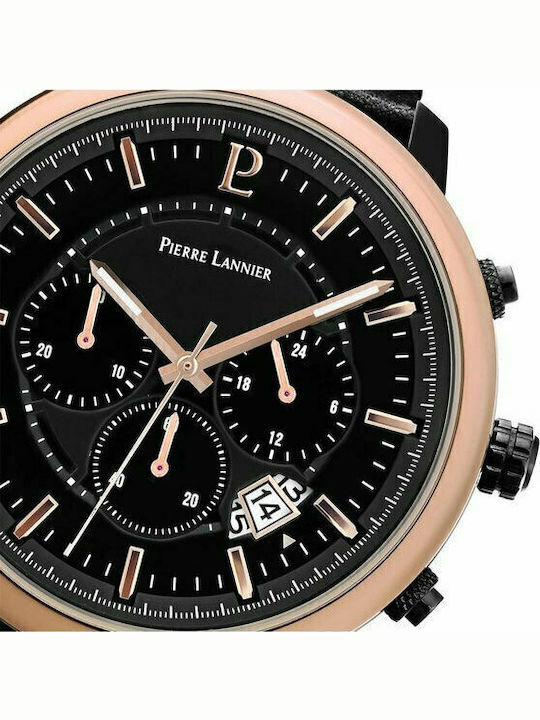 Pierre Lannier Women's Watch with Black Leather Strap