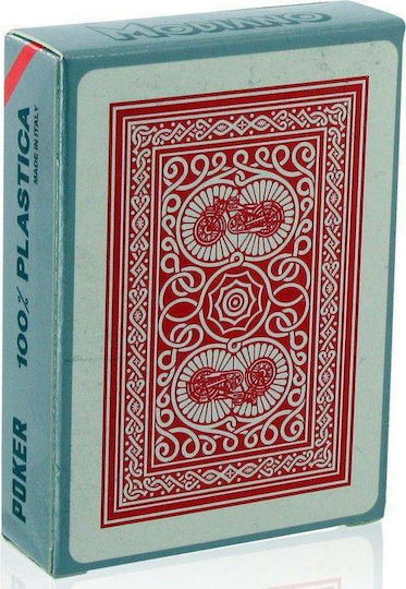 Modiano Old Trophy Poker Τράπουλα Πλαστική για Poker Κόκκινη