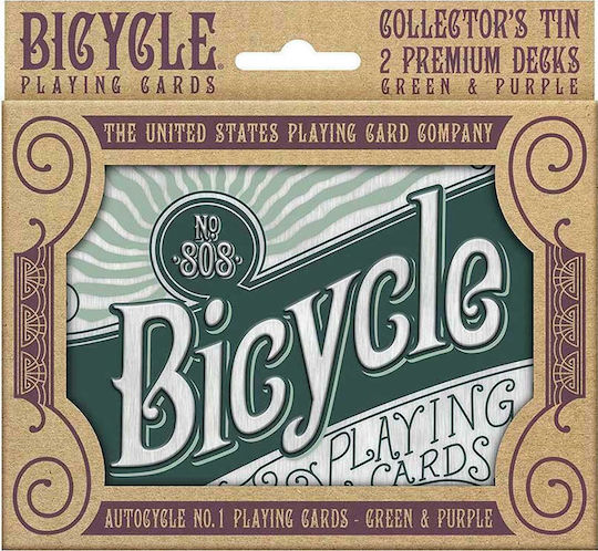 Bicycle Collector Tin Σετ Τράπουλα 2τμχ Πλαστικοποιημένη σε Μεταλλικό Κουτί