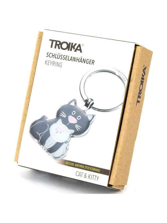 Troika Μπρελόκ Kitty Μεταλλικό Μαύρο