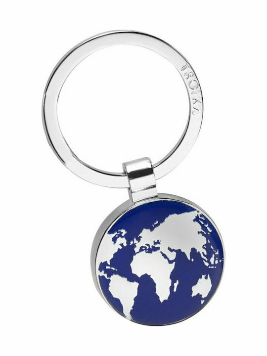 Troika Μπρελόκ Πορτοφόλι Around World Μεταλλικό Μπλε
