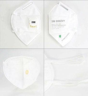 3M 9502V+ Disposable Protective Mask FFP2 with Valve White 1pcs