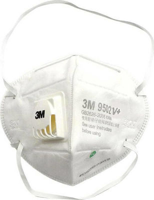 3M 9502V+ Disposable Protective Mask FFP2 with Valve White 1pcs