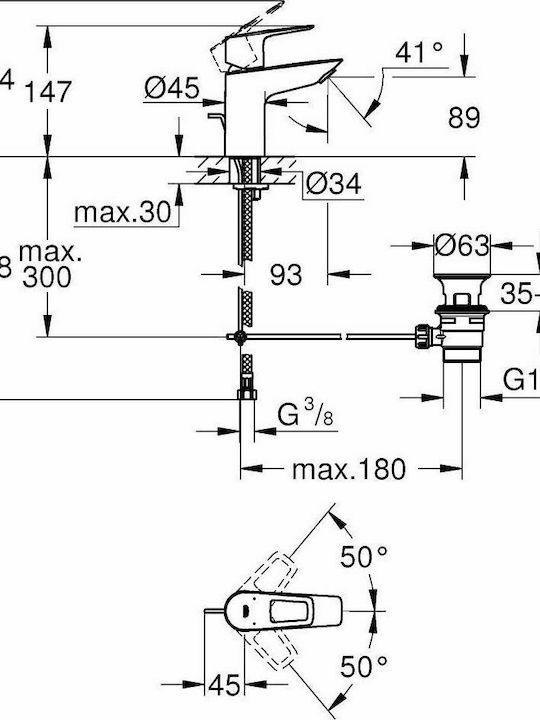 Grohe Bauloop Mixing Sink Faucet Silver