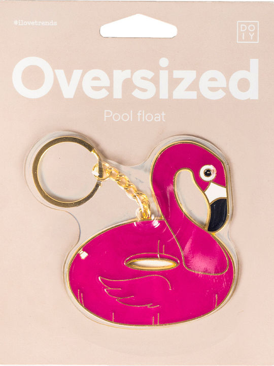 DOIY Keychain Metallic Flamingo
