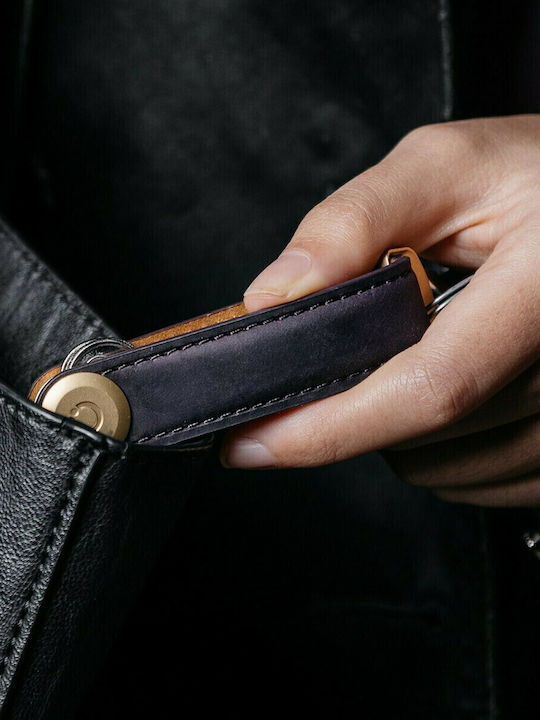 Orbitkey Ключодържател Кожен Тъмносиня
